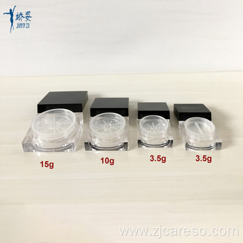 3g 10g 15g Square Cosmetic Loose Powder Jar